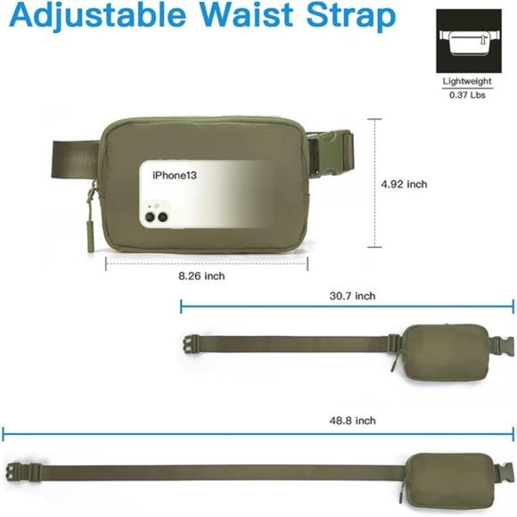 Belt Bag for Women Men Green - Picture 4 of 6